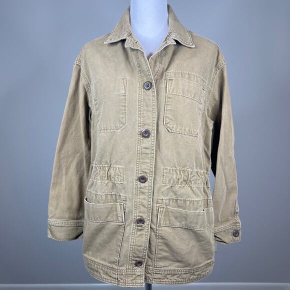 Everlane The Cinchable Chore Jacket 100% Cotton Tan Size Small - Picture 3 of 8